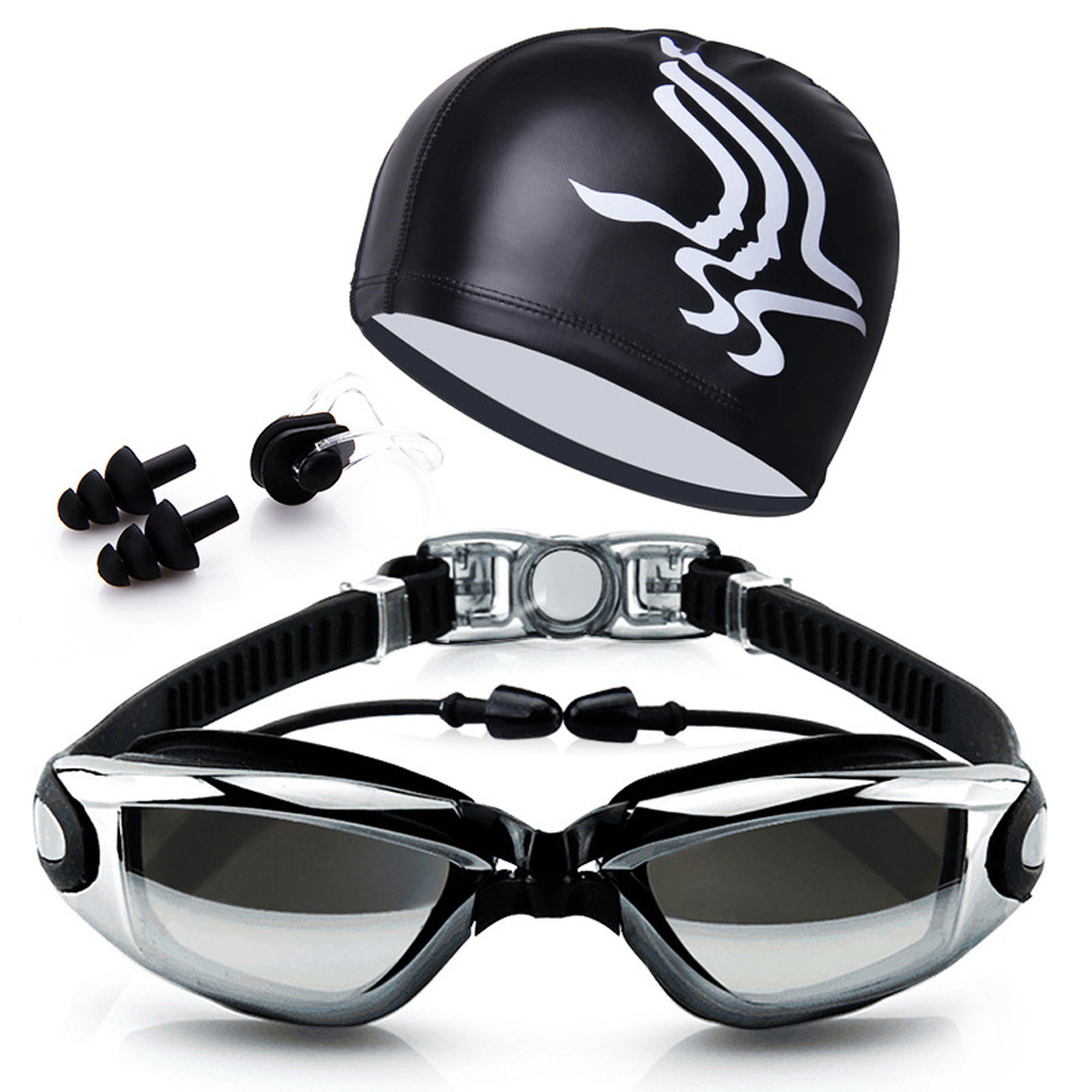 Swim Goggles Anti Fog Uv - Zestaw gogle pływackie dla dorosłych powlekane