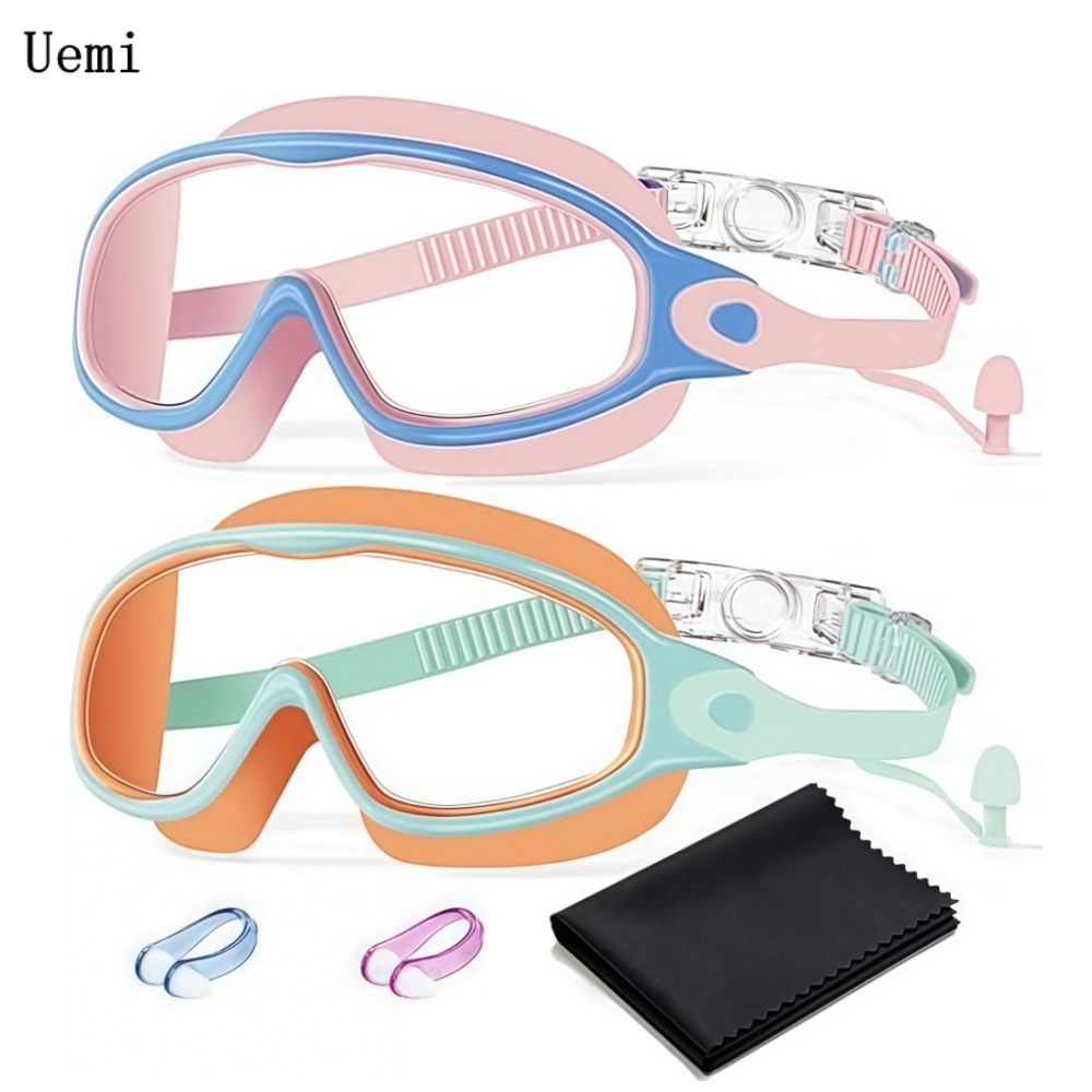 Swim Goggles Anti Fog Uv - Okulary pływackie dla dzieci z czepkiem,