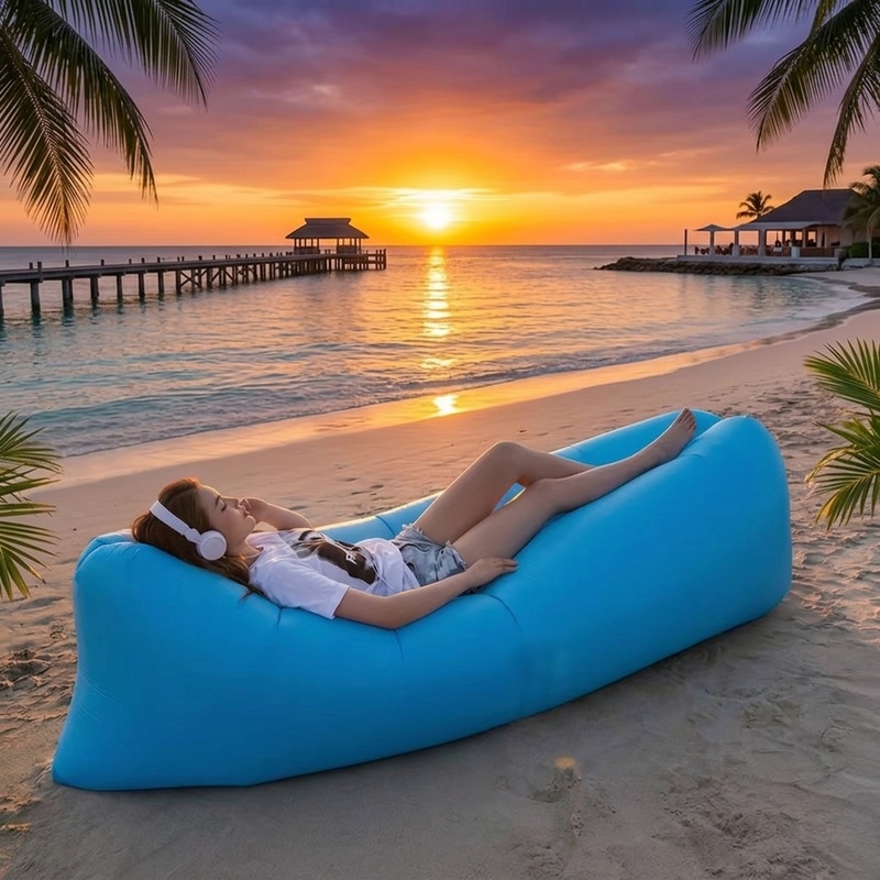 Pool Lounger Inflatable - Przenośna dmuchana sofa, szybko napełniany powietrzem